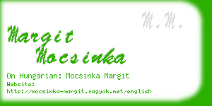 margit mocsinka business card